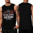 thumbnail image 2 of Trgacdwlo S-5XL Big and Tall 250th Anniversary Mens Tank Tops USA Flag Sleeveless Shirts Men Summer Patriotic T Shirts for Man Black L, 2 of 4