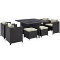 thumbnail image 2 of Modway Inverse 9 Piece Outdoor Patio Dining Set in Espresso Beige, 2 of 4