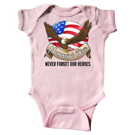 

Inktastic Memorial Day- Never Forget Our Heroes- Bald Eagle Gift Baby Boy or Baby Girl Bodysuit