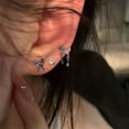 thumbnail image 5 of 6pcs/set Korean Fashion Vintage Silver Color Hoop Earrings For Women Egirl Trendy Grunge Aesthetic Jewelry Y2K Accessories, 5 of 8