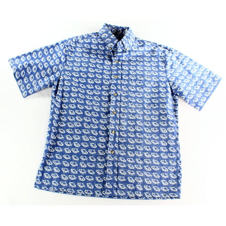 Kahala NEW Blue White Mens Size Small S Button Down Fish Printed Shirt ...