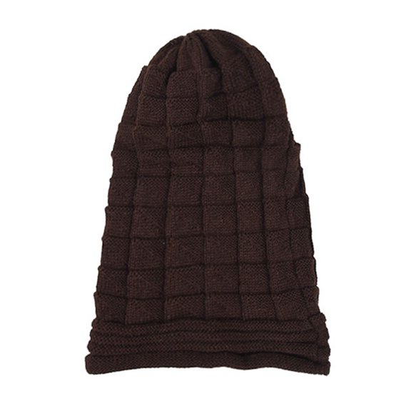 JANGSLNG Knitted Hat Pleated Slouchy Baggy Solid Color Stretchy Cold Resistant Woolen Yarn Autumn Winter Women Beanie Skull Cap for Outdoor