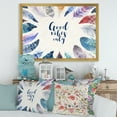 thumbnail image 3 of Designart 'Good VIbes Only Under Vibrant Blue Feathers' Bohemian & Eclectic Framed Art Print, 3 of 4