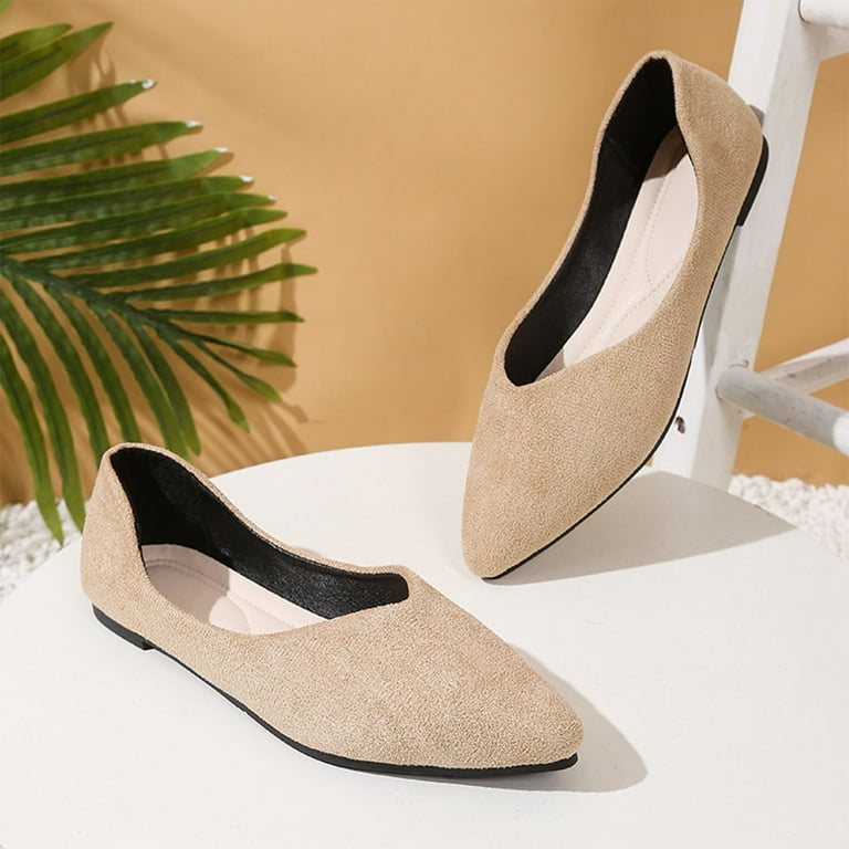 Tawop Women Shoes Womens Dress Shoes Work Shoes Flats Casual Hollow Pointy Toe Suede Dress Beige 5.5 Tawop Women Shoes Womens Dress Shoes Work Shoes Flats Casual Hollow Pointy Toe Suede Dress Beige 5.5
