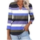 thumbnail image 1 of Camiseta de Solapa de Cuello en V de la Manga Superior de 3/4 de las Mujeres, Uso Diario Cómodo Casual, 1 of 5