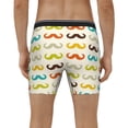 thumbnail image 4 of Cauagu Colorful Mustache Print Men's Boxer Briefs, Funny & Cute Underwear Elastic Waistband Briefs Ideal Gift for Men,1-Pack, 4 of 7