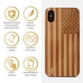 thumbnail image 4 of Case Yard Wooden Case Outside Soft TPU Silicone, Slim Fit Shockproof Wood Protective Phone Cover for Girls Boys Men and Women, Supports Wireless Charging American Flag Design case for iPhone-XS-Max, 4 of 7