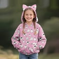 thumbnail image 2 of Mercatoo Girls Fleece Soft Hoodies Halloween Cute Ear Gho𝐬t Pullover Sweatshirts Teen Kids Thick Warm Fall Winter Hoodie Clothes, 2 of 9