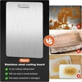 thumbnail image 3 of Xhegex Cutting Board - 304 Food Grade Stainless Steel Cutting Boards for Kitchen- for Cutting Meat, Fruit, Vegetables, Outdoor or Indoor 14.2" X 9.8"(Large, Silver), 3 of 9