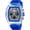 Blue, variant on Fashion Hollowed Men Watches Tonneau Transparent Strap Skull Big 50M Chronograph Calendar Analog Display Quartz Male Wrist Watch
