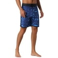thumbnail image 5 of INSPIRE CHIC Men's Tropical Vocation Elastic Waist Drawstring Hawaiian Print Athletic Swim Trunks 28 Blue, 5 of 6
