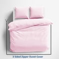 thumbnail image 2 of 132x120 Duvet Cover Set 3 Sided Zipper Duvet Cover Alaskan King Size - Microfiber with 3 Sided Zipper Close, 3 PCS Duvet Cover & 2 Pillow Cases(20'X40) Baby Pink, 2 of 7