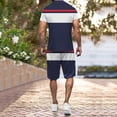 thumbnail image 4 of Vedolay Summer Short Sets 2023 Mens Sport Set Summer Tops and Shorts Stylish Casual Sweatsuit Sets,Light Blue XXL, 4 of 5