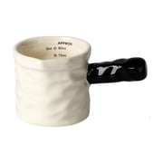 Ceramic Measuring Cup Milk Pot, Graduated Espresso Extraction Vessel with Wood Handle for Kitchen Beverage Serving and Ingredient Mixing, Topliu