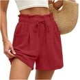 thumbnail image 4 of ByworldtasicNo Boundaries Summer Casual Shorts with Pockets High Waisted Wide Leg Drawstring Beach Vacation Trendy Shorts, 4 of 6