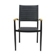 thumbnail image 3 of Armen Living Portals Outdoor Dining Chair - Aluminum - Set of 2 - Stackable - Black, 3 of 5