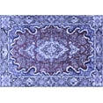 thumbnail image 1 of Ahgly Company Machine Washable Indoor Rectangle Medallion Blue Traditional Area Rugs, 7' x 10', 1 of 4