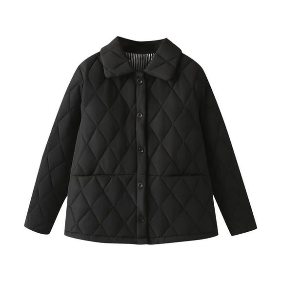 Women's Winter Coats Sevevn Women Warm Quilted Jackets Long Sleeve Button Up Soild Puffer Jacket Coats With Pockets