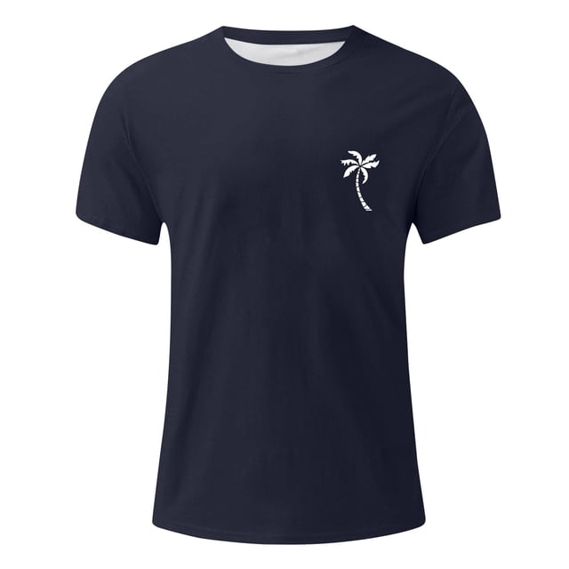 Men's Hawaii Printed T-Shirt Men's Loose Casual Short Sleeve TopL