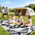 thumbnail image 5 of Kzaei Waterproof Outdoor Rug, 6'x9' Reversible Plastic Camping Area Rugs, Black & White, 5 of 8