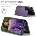 thumbnail image 6 of SaniMore for Samsung Galaxy S23 Ultra Wallet Case, RFID Blocking PU Leather Kickstand Credit Slots Flip Folio Protective Case, Double Magnetic Clasp Durable Shockproof Cover for S23 Ultra, Purple, 6 of 9
