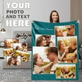 thumbnail image 3 of Custom Blanket with Photos Text, Personalized Photo Collage Flannel Throw Blanket Customized Gifts for Dad Mom Boyfriend Girlfriend Birthday Valentines Day Christmas Blankets, 3 of 5