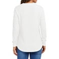thumbnail image 5 of SPROUTOP Blouses for Women Waffle Knit Long Sleeve Shirts Casual Button Up Henley V Neck Tunic Tops Basic Tees, 5 of 10