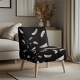 thumbnail image 3 of HELLHERO White Feathers on Black Armless Accent Chair Protector, Dustproof Anti Scratch Armless Accent Chair Cover for Office Living Dining Room, 3 of 8