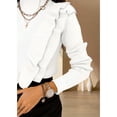 thumbnail image 2 of Women's Ruffle Sweaters Mock Neck Fall Fitted Pullover Sweater Tops, 2 of 5