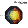 thumbnail image 2 of Vsdgher Tennis Ball In Fire And Water Leather Coasters for Drinks, Durable Drink Coasters 4 Set for Tabletop Protection, Luxurious Home Décor and Housewarming Gift-Octagon, 2 of 6