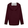 thumbnail image 3 of CENGNIAN No Boundarie Women's Oversized Zip Up Hoodie,Womens Drawstring Long Sleeve Sweatshirts,Y2K Loose Blouses Side zipper With Pocket For Ladies,*1-Wine,Size M, 3 of 4