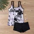 thumbnail image 3 of Generic Women Plus Size Swim Suits Printing Modest Ruched Swimsuits Two Piece Tankini Tops with Shorts Swimwear, 3 of 5
