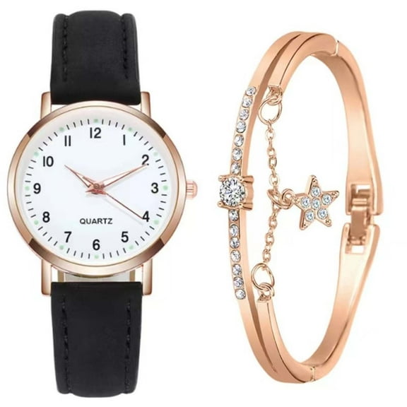 Gmogad Vintage Women's Quartz Watch, Classic Small Round Dial with Luminous Numbers and Leather Strap, Vintage Women's Quartz Watch Retro Bracelet for Ladies, Elegant Fashion Accessory and Gift