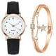 thumbnail image 4 of Reloj de cuarzo clásico para mujeres con esfera luminosa, correa de cuero esmerilado, diseño retro pequeño redondo con brazalete, cuero de ante con brillo en la oscuridad en rojo, 4 of 5