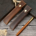 thumbnail image 2 of Trousse en Cuir Véritable Fait Main Style Rétro Vintage Créatif Papeterie Scolaire FM Bleu, 2 of 6