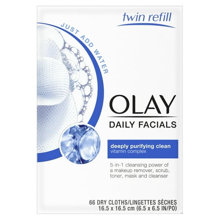 - Olay Daily Facial Cleansing Cloths, Makeup Remover, 66 Count
