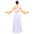thumbnail image 5 of IDOPIP Women Liturgical Praise Dance Long Dress Metallic Bi Color Lyrical Dancewear Worship Costume, 5 of 7