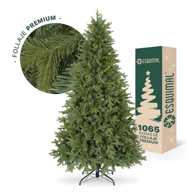Árbol De Navidad Ramas Mixtas De PVC y PE Esquimal Verde, 2.20 m 1065 Ramas