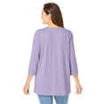 thumbnail image 2 of Woman Within Plus Size Lace-Up Three-Quarter Sleeve Tee, 2 of 6