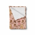 thumbnail image 2 of Dessert Soft Flannel Fleece Throw Blanket, Teddy Bear Cupcakes Cookies Donuts Cakes Playroom Cartoon Print, Cozy Plush for Indoor and Outdoor Use, 50" x 60", Sand Brown Coral, by Ambesonne, 2 of 6
