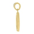 thumbnail image 3 of 10K Yellow Gold Round CZ Unisex 0.90" Diamond Cut Charm Oval Medallion Pendant, 3 of 3