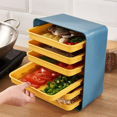 

WREA Wall-mounted Kitchen Multi-layer Basket for Countertops Drawer Design Storage Organizer Side Dish Tray Holder