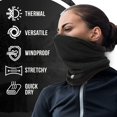 thumbnail image 3 of ARMORAY Fleece Neck Warmer | Neck Gaiter Face Mask, Motorcycle Mask, Snowboard Mask & Ski Mask w/UV, Dust & Wind Protection | Perfect Cold Weather Running Gear for Women & Men (BLACK), 3 of 7