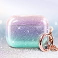 thumbnail image 6 of Nagebee Case for AirPods Pro, Crystal Glitter Sparkle Bling, 360° Protective Cute Cover Carrying Case Girls Women with Rose Gold Keychain Compatible with Apple AirPods Pro 2019 Released (Purple/Blue), 6 of 6