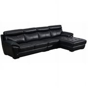 American Eagle Furniture Italian Leather Right Hand Facing Sectional in Black