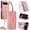 Rosegold, variant on Compatible with Google Pixel 10 /10 Pro Wallet Case/Card Holder,RFID Blocking PU Leather Magnetic Clasp Case Flip Stand Cover Wrist Strap Zipper Coin Slot Embossed Flower Shockproof Case,Black