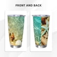 thumbnail image 3 of Cauagu Starfish And Seashell Pattern 20oz Tumbler,Stainless Steel Vacuum Insulated Tumbler with Lid Insulated Coffee Mug Thermal Cup with Splash Proof Sliding Lid-Straw Three-piece Set, 3 of 8