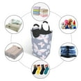 thumbnail image 5 of YFYANG 50L Foldable Laundry Hamper, Waterproof Oxford Fabric Pastel Cute Butterfly Doodle Laundry Bag Laundry Baskets, 5 of 6