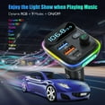 thumbnail image 3 of LENCENT FM Transmitter in-Car Adapter, Wireless Bluetooth 5.0 Radio Car Kit,Type-C PD + QC3.0 Fast USB Charger, Hands Free Calling, Mp3 Player Receiv, 3 of 5