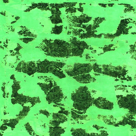 Ahgly Company Indoor Square Abstract Green Modern Area Rugs, 6' Square